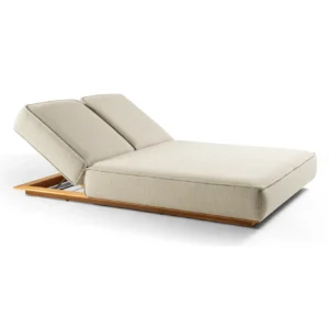 Lit bain de soleil double JUAN – Teck Mario Sirtori Siesta écru