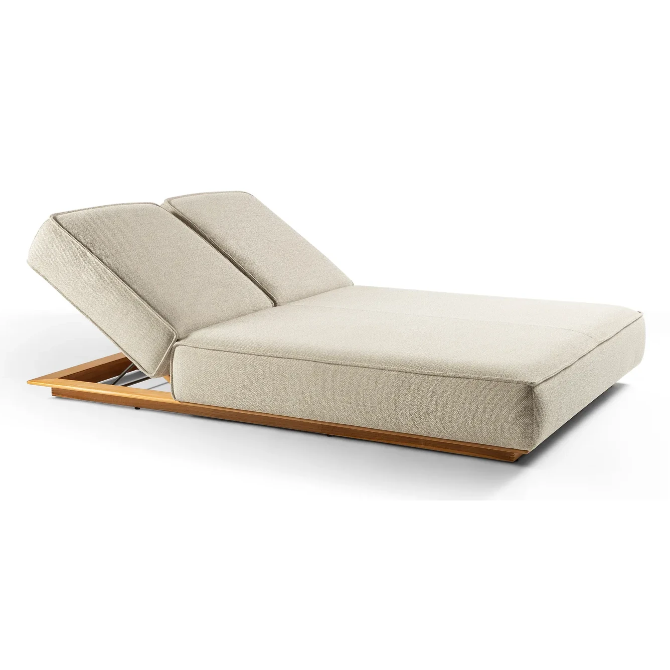 Lit bain de soleil double JUAN – Teck Mario Sirtori Siesta écru