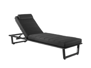 Lit bain de soleil MADRID – Alu charcoal coussin gris foncé roues repose-tête