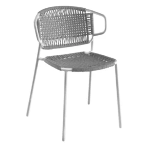 Chaise empilable FORLI – Stainless steel blanc corde gris clair