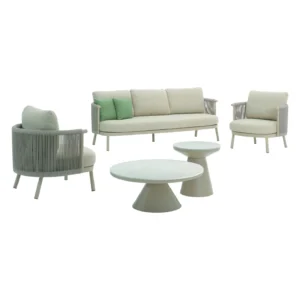 Salon de jardin MENDOZA – Aluminium et corde