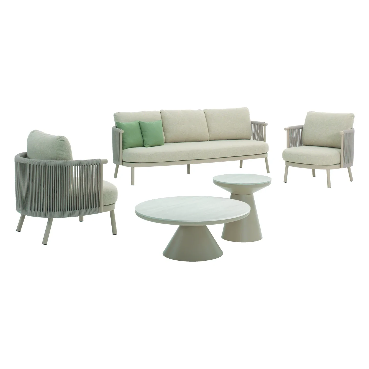 Salon de jardin MENDOZA – Aluminium et corde