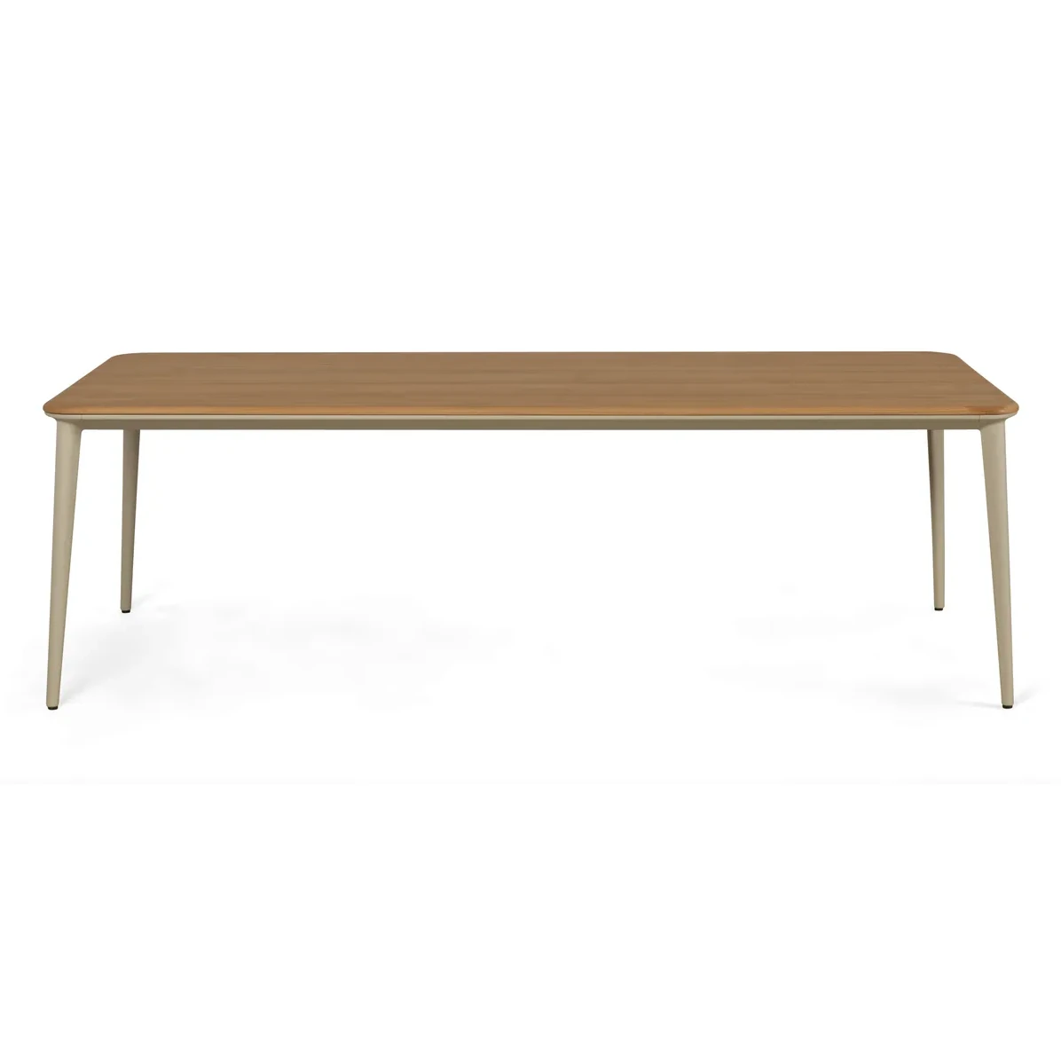 Table rectangulaire JACK – Alu lin plateau teck 100x240 – Image 2