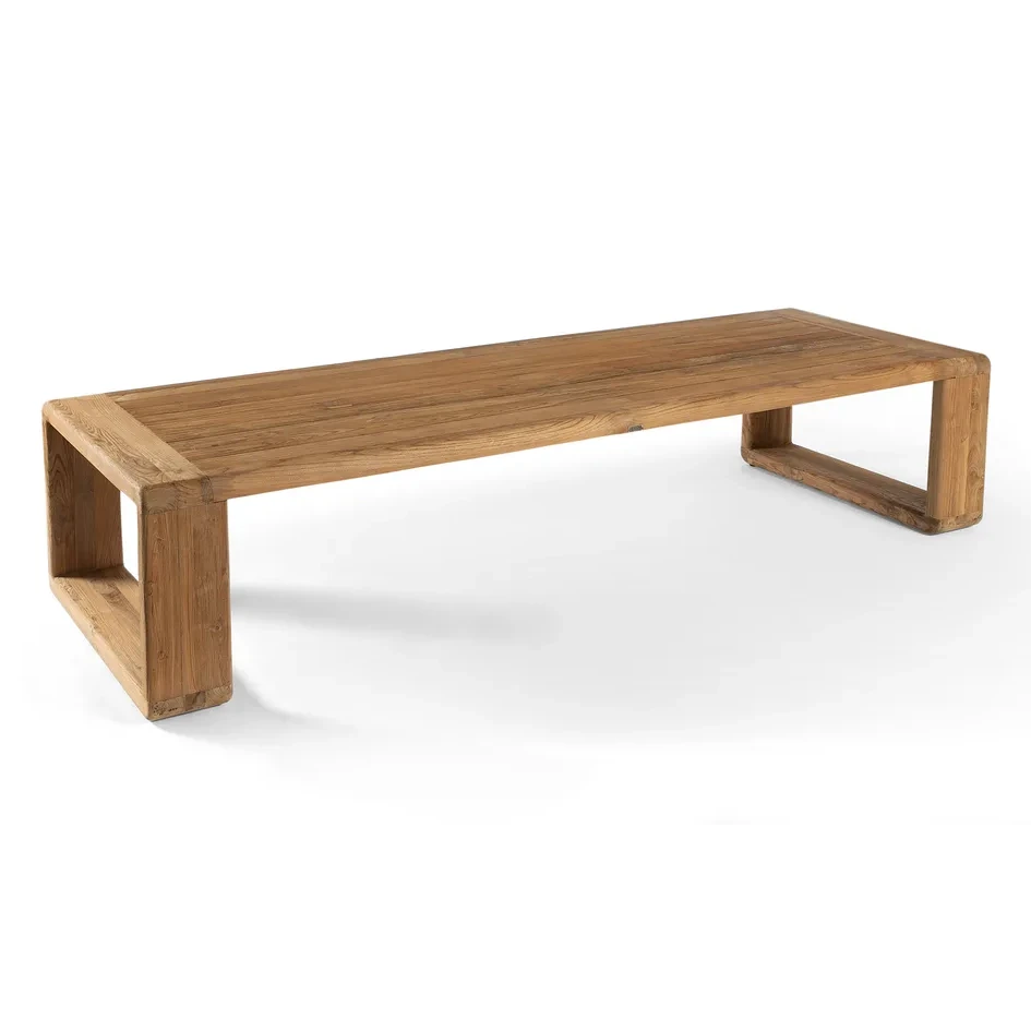 Table de repas basse SUSAN – Teck recyclé 334x110